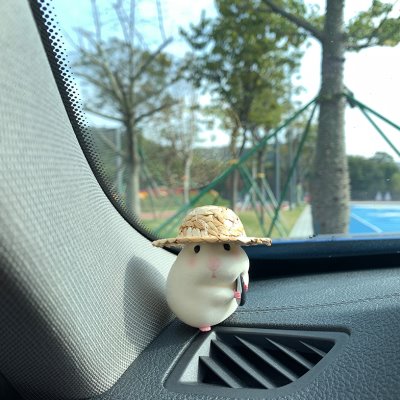 级窗吃货弹哈姆太郎边超第车载饰品公仔汽车萌仓鼠二中控可爱摆件