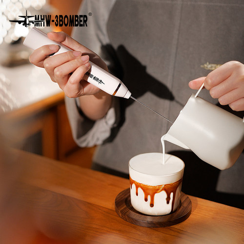 轰炸机奶泡器咖啡拉花手持打奶器