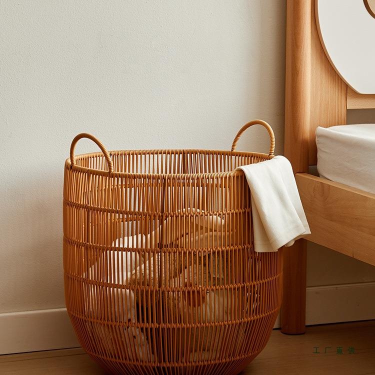 高颜值轻奢仿藤编脏衣篮家用脏衣篓酒店洗衣脏衣服收纳筐卫生间大