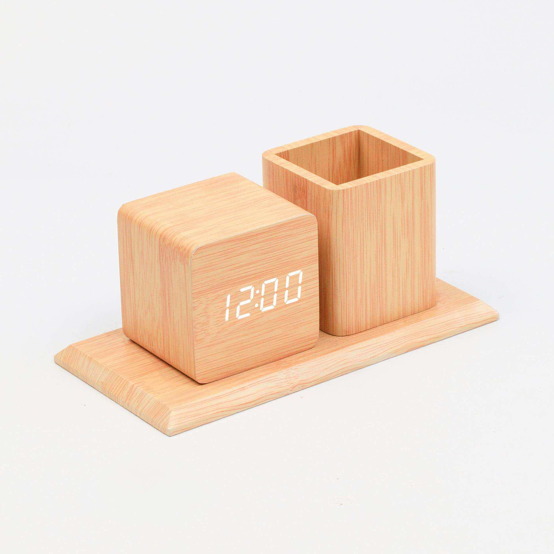 简约电子笔筒闹钟学生创意台钟多功能闹钟夜光木纹床头钟桌面,农机/农具/农膜,播种栽苗器/地膜机,淘宝优惠券,粉丝福利购,淘宝优惠卷