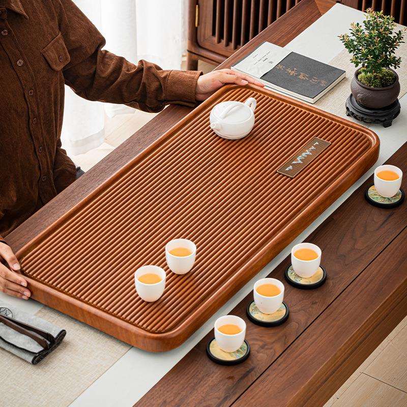 高端茶盘家用2024加厚青山竹木茶托盘排水茶具干泡茶台茶海电木款