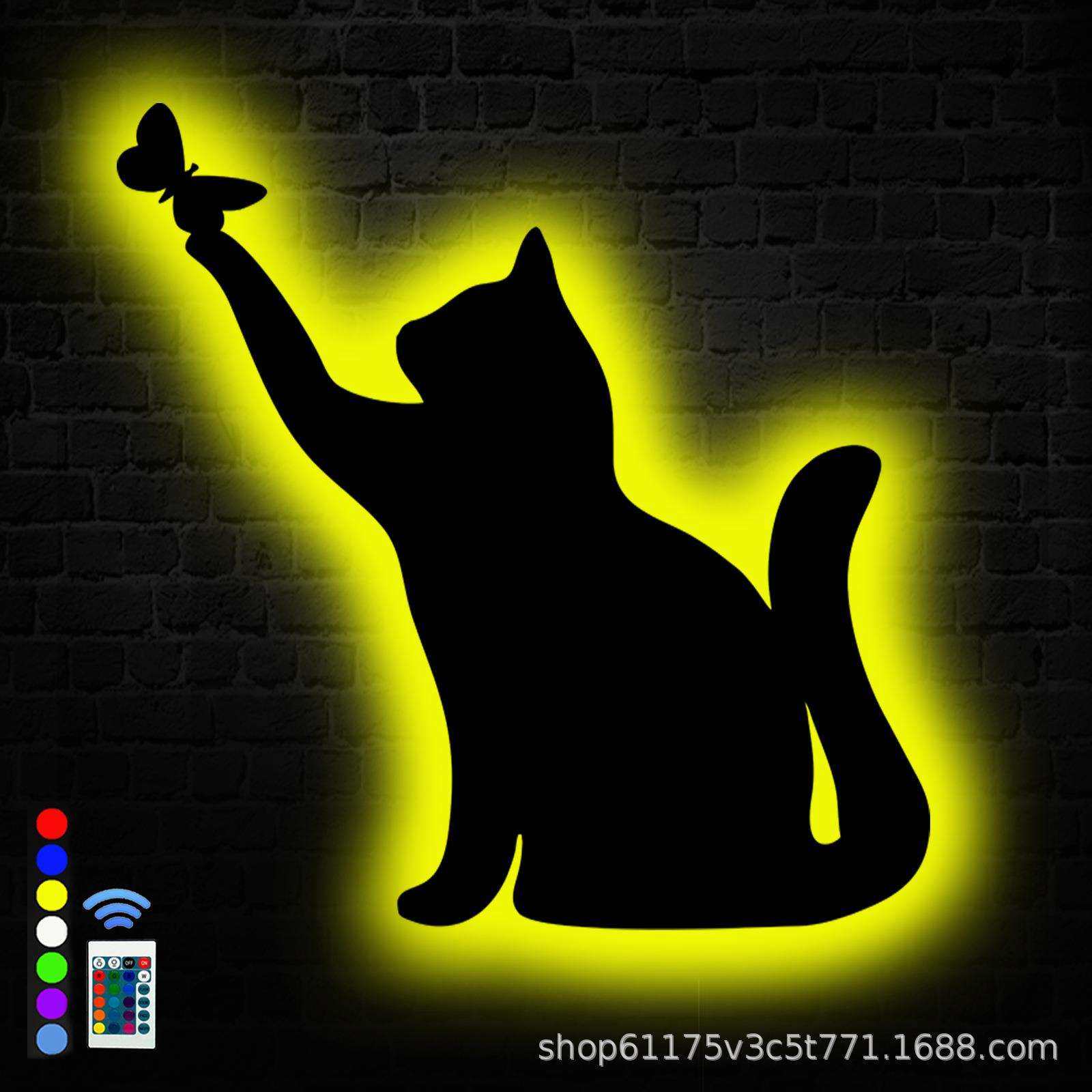 跨境新品无线遥控客厅卧室动物狗狗宠物房玩具装饰蝴蝶猫猫壁灯,农机/农具/农膜,播种栽苗器/地膜机,淘宝优惠券,粉丝福利购,淘宝优惠卷