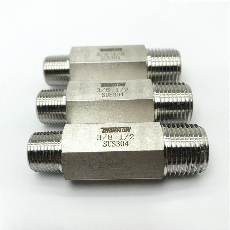 TENHEFLOW不锈钢外丝直不锈钢对丝接头 DN15六角锻压外丝水管接头