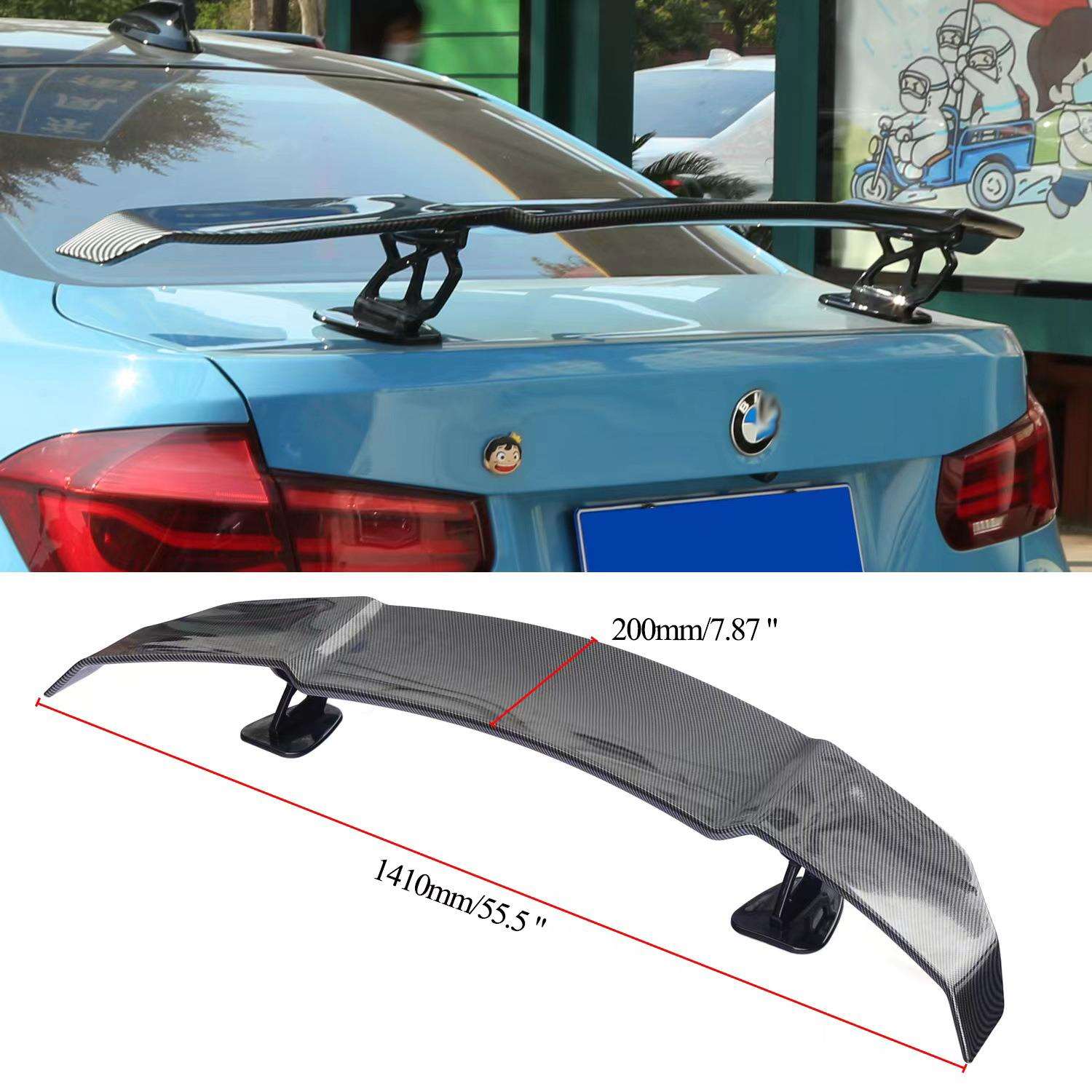 汽车通用尾翼改装 高尾翼碳纤维大尾翼 三厢车GT定风翼1012#