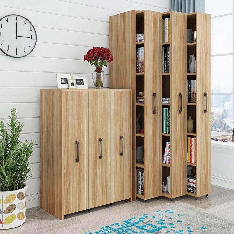 推拉书架带轮抽屉式可移动书柜缝隙组合储物柜防尘收纳柜隐形夹缝