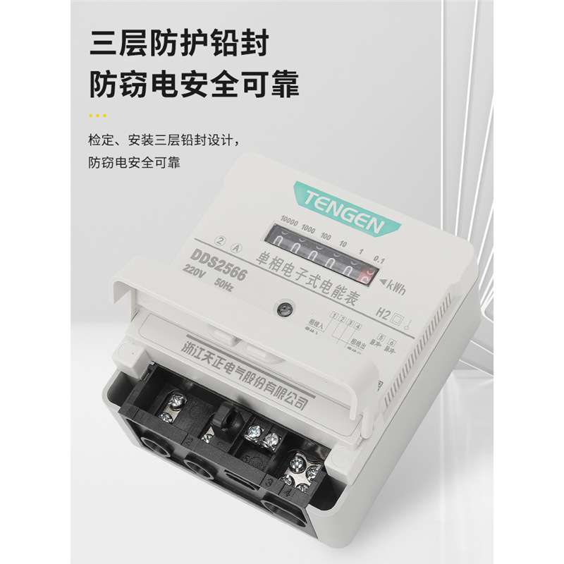 天正DDS2566电子式电能表电度表出租房火表102040A 单相220v家用