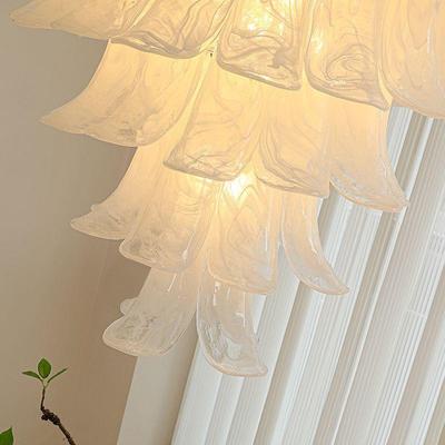 法式挑空客厅灯轻奢复式楼中空楼梯吊灯美式复古玻璃餐厅卧室吊灯