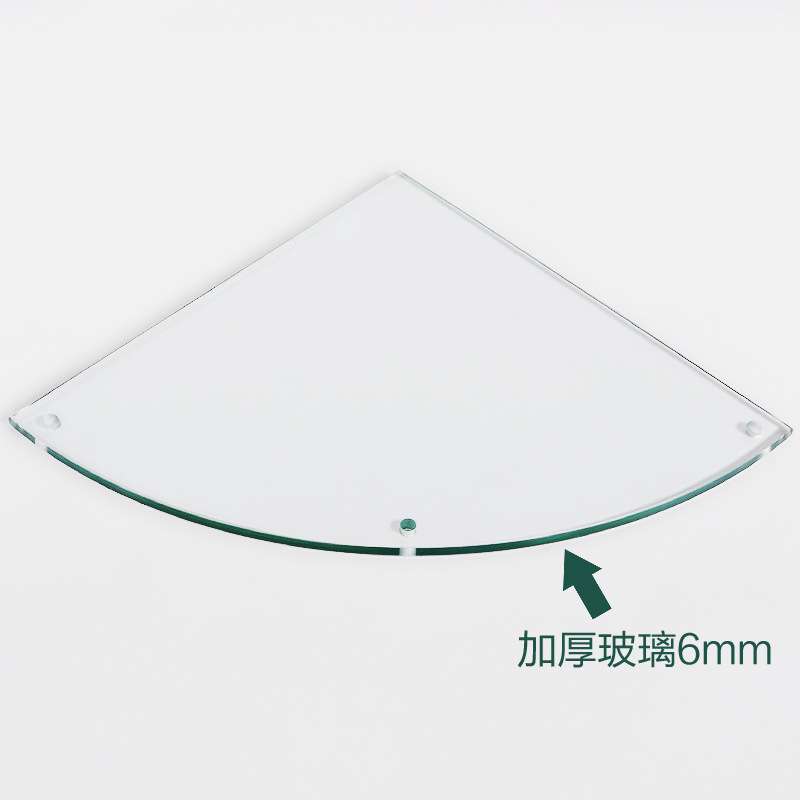 双层玻璃三角架加厚不锈钢转角置物架卫生间浴室角架带毛巾杆挂钩