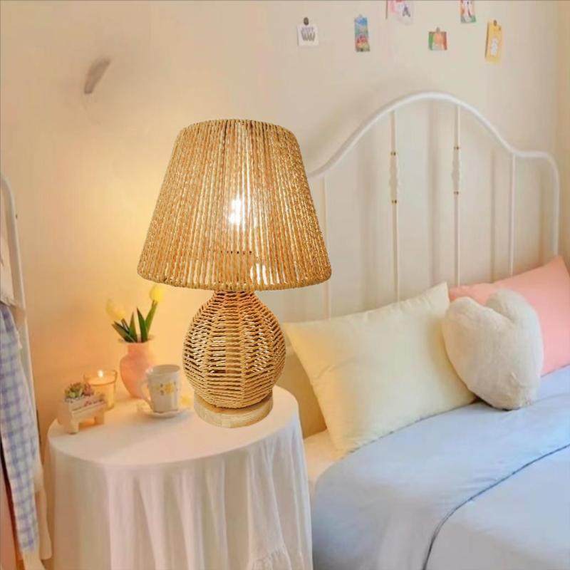 床头台灯手工编织卧室床头台灯插电式装饰台灯跨境中式麻绳台灯,农机/农具/农膜,播种栽苗器/地膜机,淘宝优惠券,粉丝福利购,淘宝优惠卷