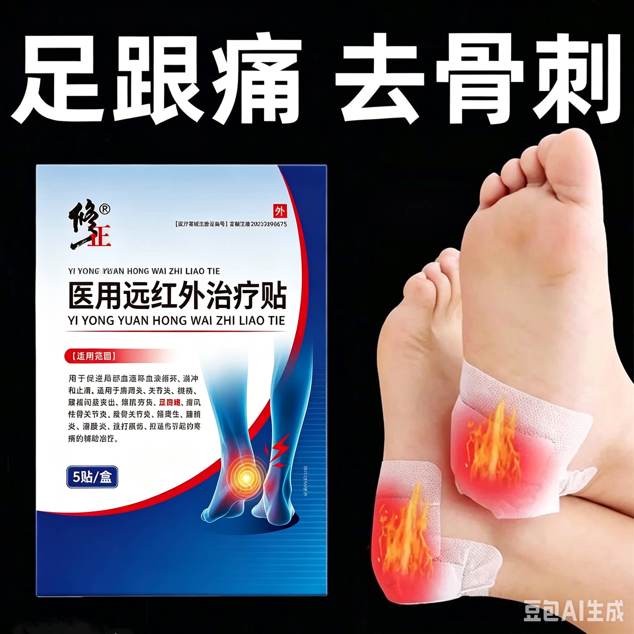 修正远红外治疗贴足跟痛脚后跟贴