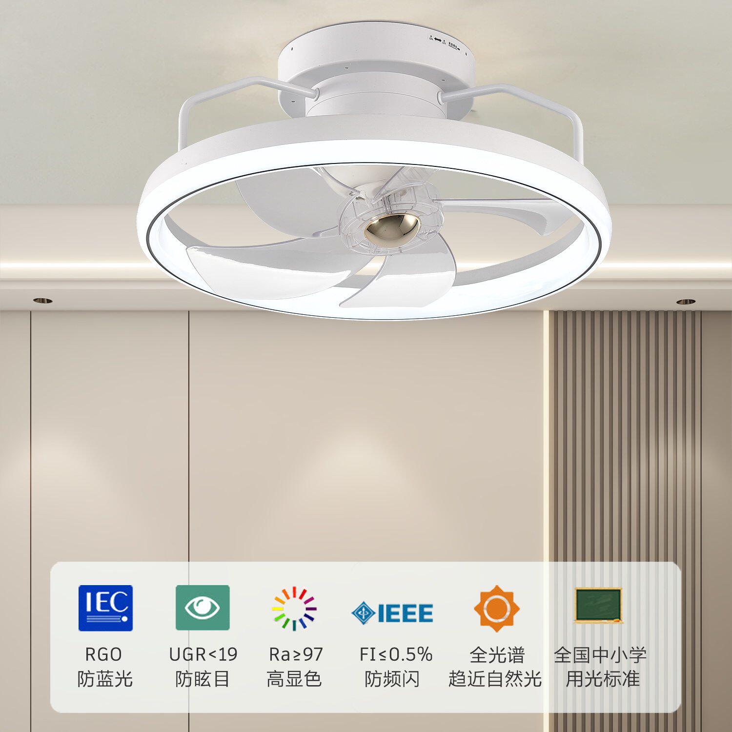 2025新款摇头吊扇灯卧室饭厅风扇吸顶简约大风力家用电扇灯吊扇灯