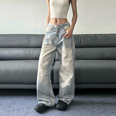 美式设计感和平鸽水洗牛仔