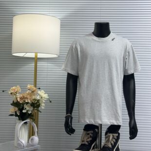 JADEQILIN『MKSN刺绣白灰』重磅纯棉情侣圆领短袖休闲潮流百搭T