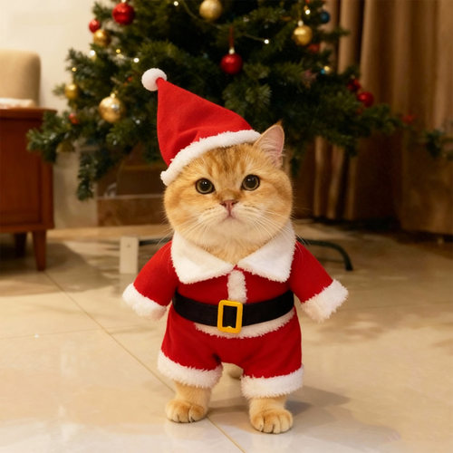 猫咪圣诞服装红可爱搞怪毛绒服装