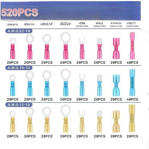 热销520pcs260PCS280/540防水热缩管插头中间接线端子连接器接头
