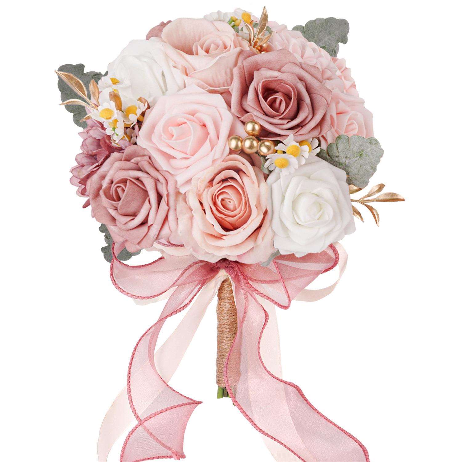 新娘伴娘手捧花新娘高级感仿真花束成品拍摄道具假花人造花束仿真