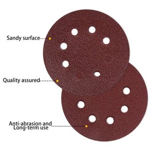 Round 极速100pccs Sandpaper Discs Hook Sanding 120mm Shape