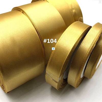 极速1 Roll Gold 25 Yards 6mm -A 50mm Satin Ribbon Sash Gift