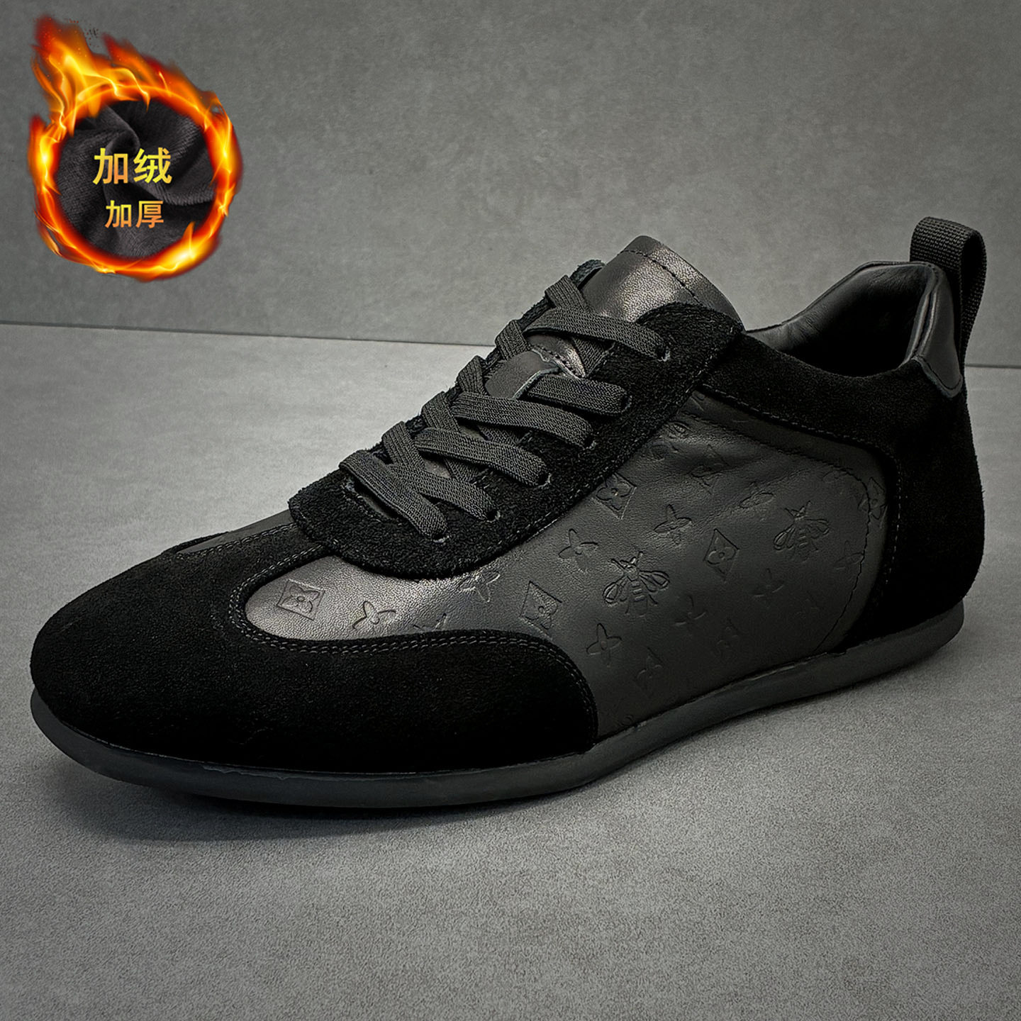 男鞋秋冬季新款加绒保暖真皮阿甘鞋男英伦复古休闲皮鞋平底德训鞋,流行男鞋,棉鞋,淘宝优惠券,粉丝福利购,淘宝优惠卷