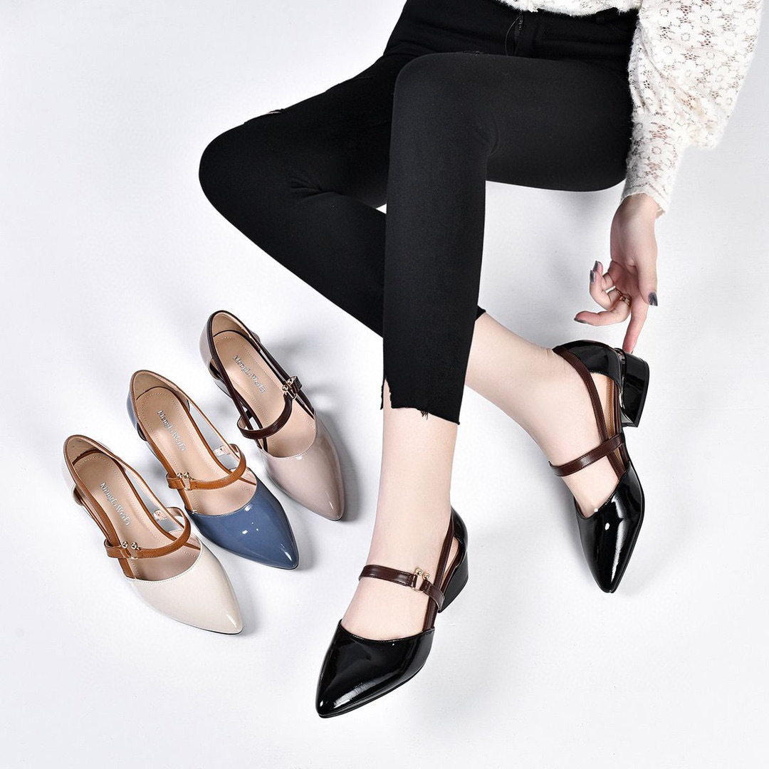 尖头平底凉鞋女鞋2023夏季新款牛漆皮中空凉鞋舒适低跟时装乐福鞋,女鞋,休闲凉鞋,淘宝优惠券,粉丝福利购,淘宝优惠卷