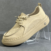 休闲鞋 真皮镂空软皮软面皮鞋 夏季 透气轻便舒适一脚蹬男鞋 薄款 男士