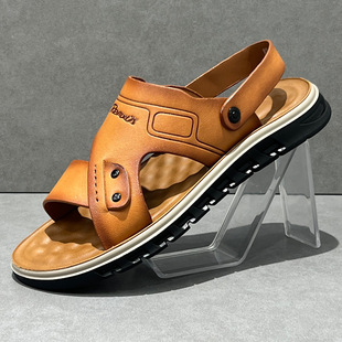 凉鞋 外穿真皮运动款 轻便软底沙滩鞋 两用男士 凉拖鞋 开车拖鞋 男夏季