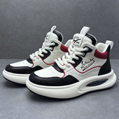 男新款 男士 青年百搭透气小白鞋 高帮鞋 轻便时尚 运动休闲鞋 厚底板鞋