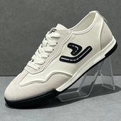 真皮镂空透气小白鞋 新款 男士 平底板鞋 男鞋 白色德训休闲阿甘鞋 夏季