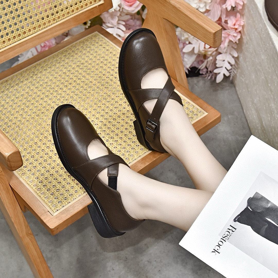 圆头平底鞋女2024秋季新款复古玛丽珍鞋休闲芭蕾舞鞋学院风小皮鞋,女鞋,乐福鞋（豆豆鞋）,淘宝优惠券,粉丝福利购,淘宝优惠卷