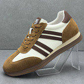 男款 2026新款 真皮透气厚底运动休闲鞋 阿甘鞋 牛皮拼接德训鞋 9H601