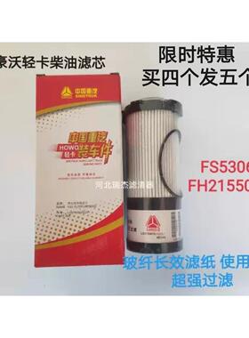FS53060适配豪沃轻卡LG9704552623/1柴油滤清器FH21550NN纸滤芯