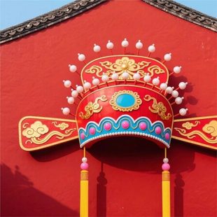 中国风状元帽博饼帽子成人儿童古装高考财神帽节日通用可定制