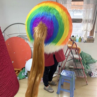 2026年马年拍彩虹屁毛绒马屁股创意拍照打卡商场美陈新年装饰道具