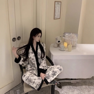 高级感家居服 加绒加厚冬季 富美大小姐海岛绒睡衣女秋冬款 2024新款