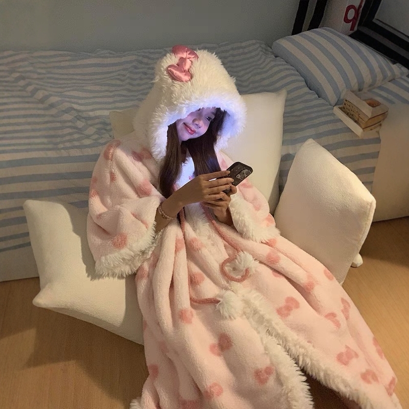 hellokitty珊瑚绒睡袍少女睡衣冬