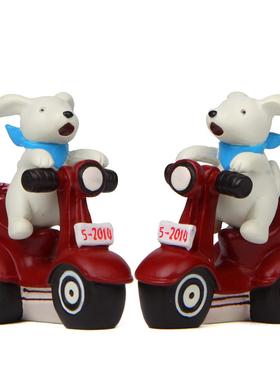 小清新小狗红摩托车花盆铁艺园艺苔藓多肉花插插件道具 拍摄道具