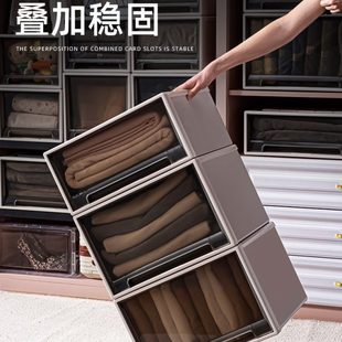 塑料家用衣柜衣服衣物收纳盒子透明储物柜置物整理箱 收纳箱抽屉式
