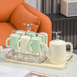 陶瓷杯具水壶茶杯高档乔迁结婚水杯 轻奢家庭茶具杯子客厅家用套装