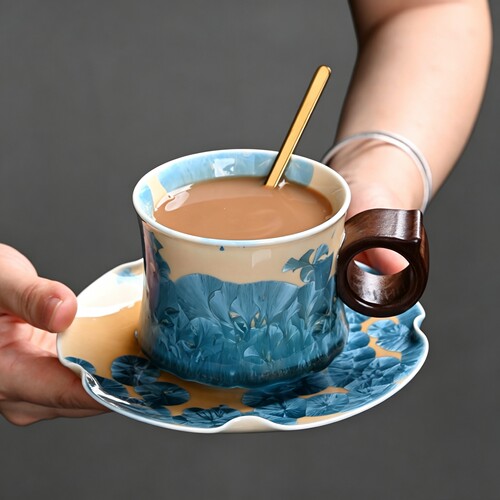 轻奢窑变结晶釉陶瓷马克杯套装