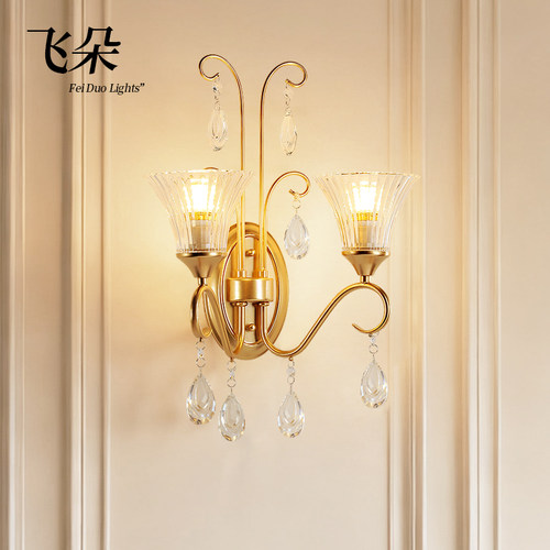 美式复古水晶壁灯客厅欧式背景墙