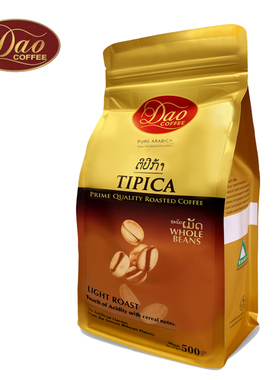 老挝进口DAO帝比卡咖啡豆500g/包铁皮卡浅度烘焙火山灰高原咖啡豆