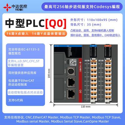 中达优控CODESYS 中型PLC 追剪飞剪凸轮 6轴机器人 G代码EtherCAT