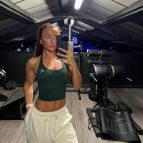 oneractive挂脖瑜伽背心女运动健身跑步普拉提带胸垫上衣紧身吊带