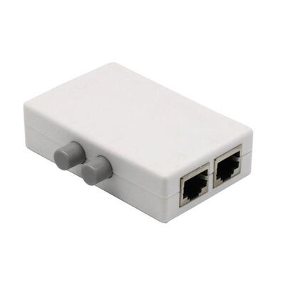 2 Port AB Manual Network Sharing Switch Box 2In1/1In2 RJ45