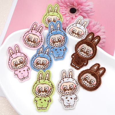 刺绣布贴卡通毛绒头像免缝衣服破洞修补背包包手机壳装饰自粘贴