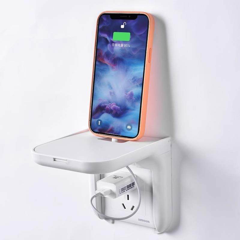 插座监控支架室内摄像头面板fttr置物架放路由器放置架免打孔座架