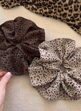 韩国东大门新款豹纹大肠发圈女高级感头绳发绳扎头发皮筋发饰