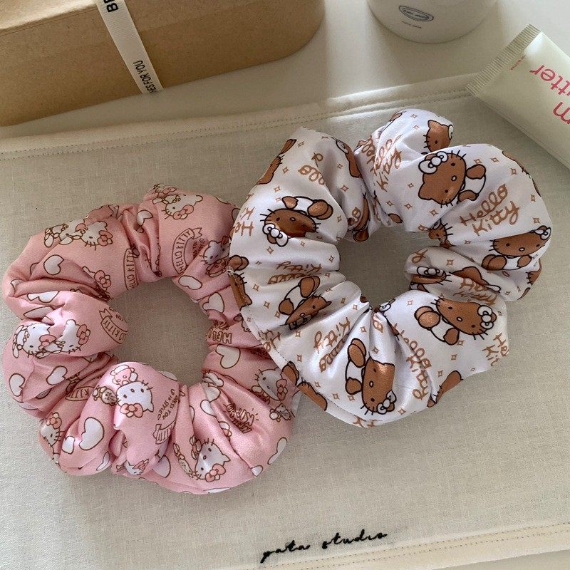 缎面kt发圈可爱泡泡充棉发绳枕头大肠圈少女心头绳扎马尾皮筋发饰