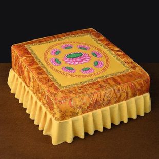禅修磕家寺庙垫子跪拜佛蒲团凳厂拜可拆洗家用莲花佛直销头实木跪