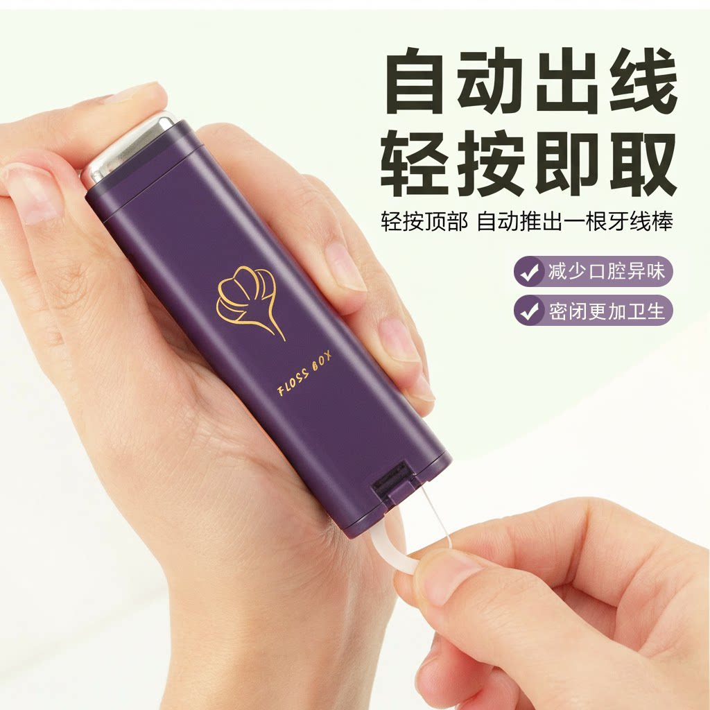 自动牙线盒便携时尚轻奢九紫离火转运家用牙签牙线随身盒自动弹出